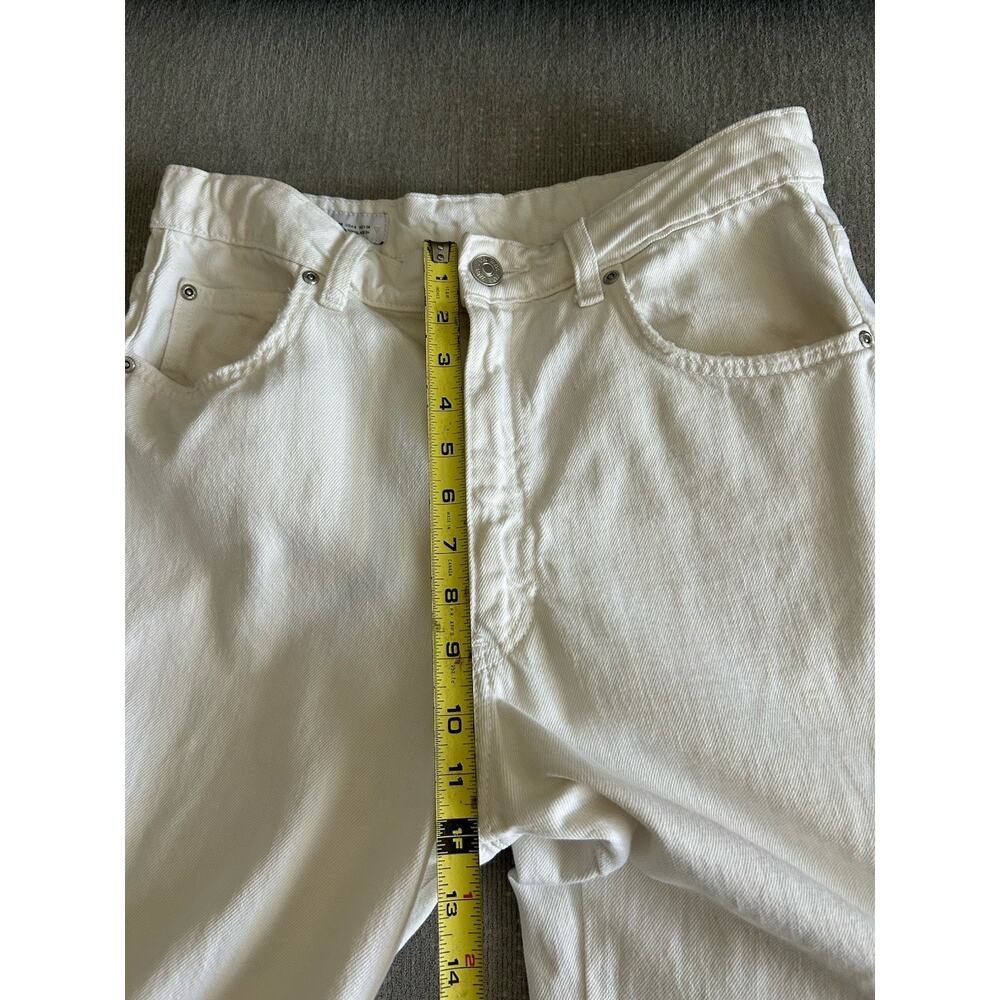 ZARA Barrel Jeans White Wide Leg Size 6 Baggy Boho - Picture 7 of 10